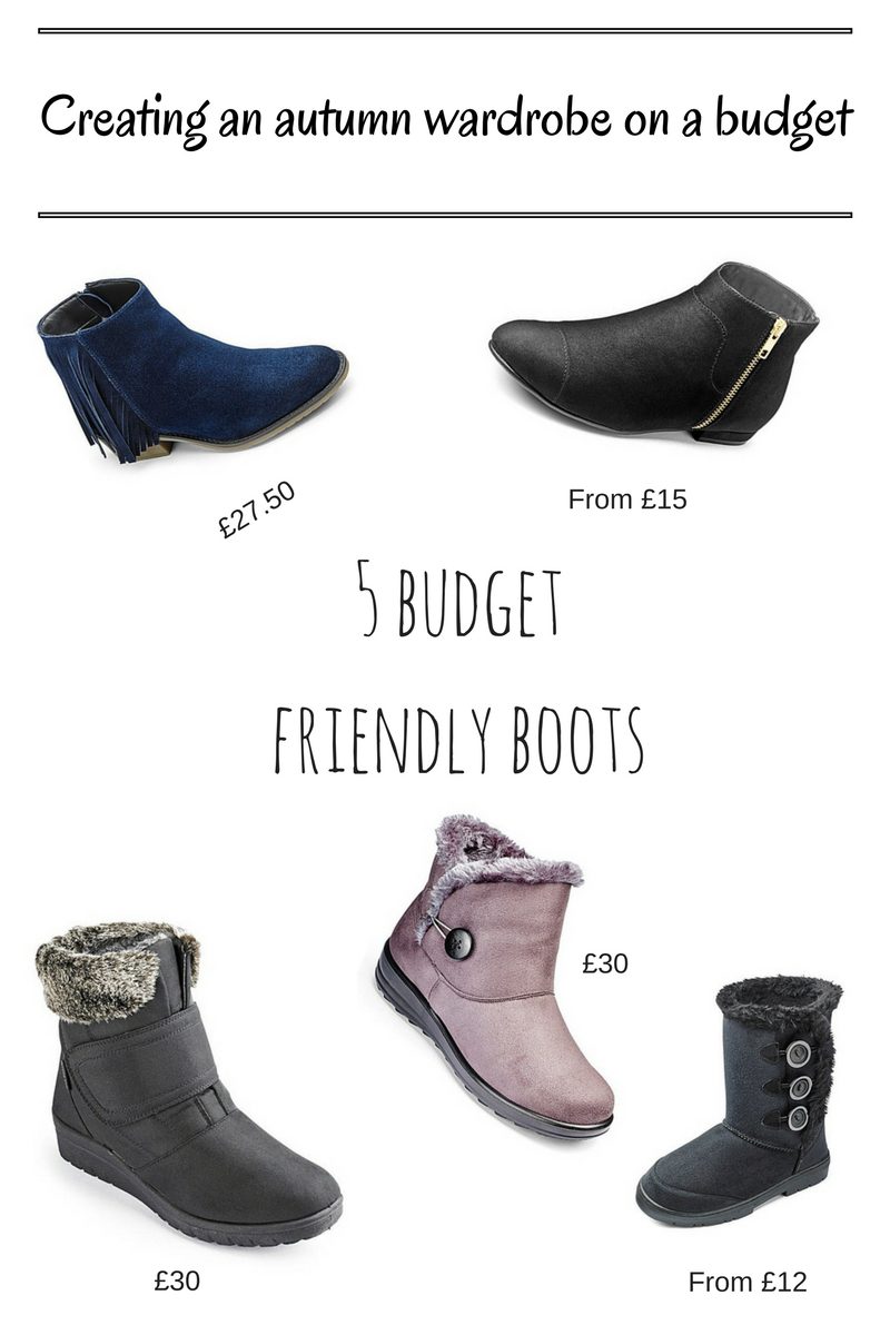 Creating an autumn wardrobe on a budget - footwear wardrobe on a budget