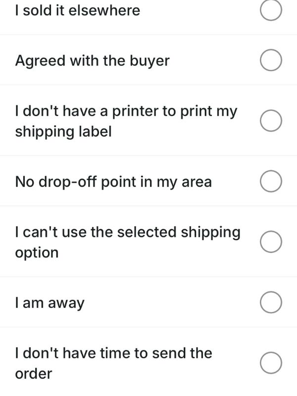 cancel a Vinted sale