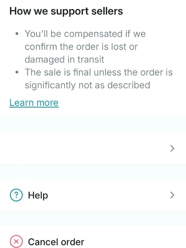 cancel a Vinted sale