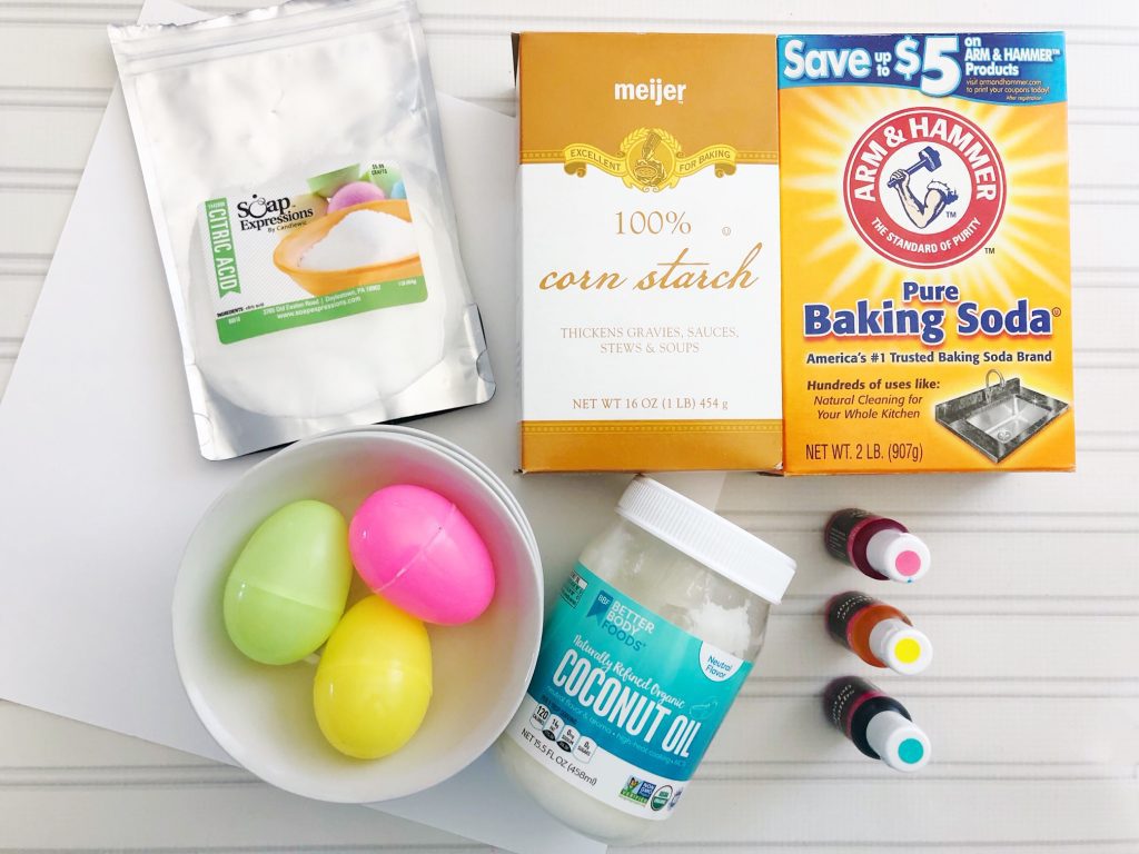 Making DIY Easter egg bath bombs
