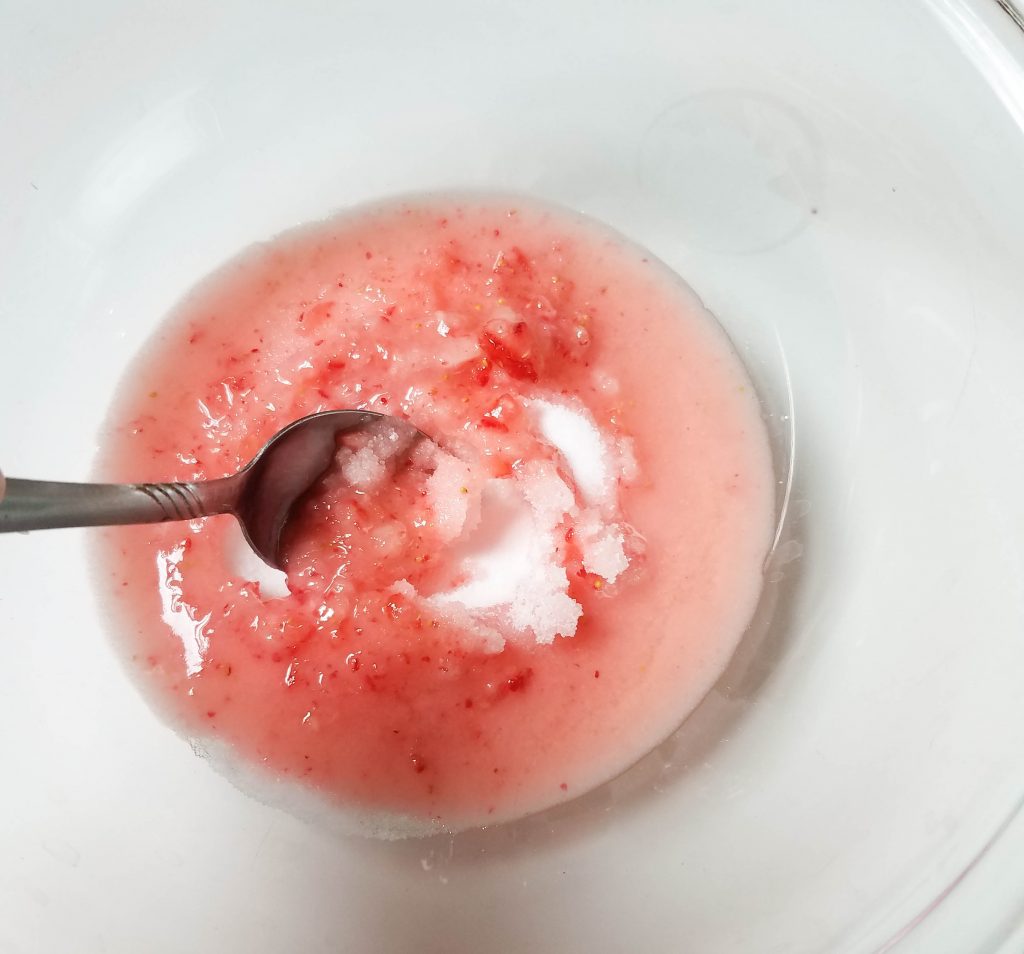 Homemade strawberry salt scrub