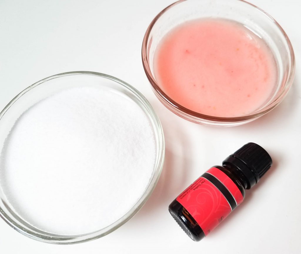 Homemade strawberry salt scrub