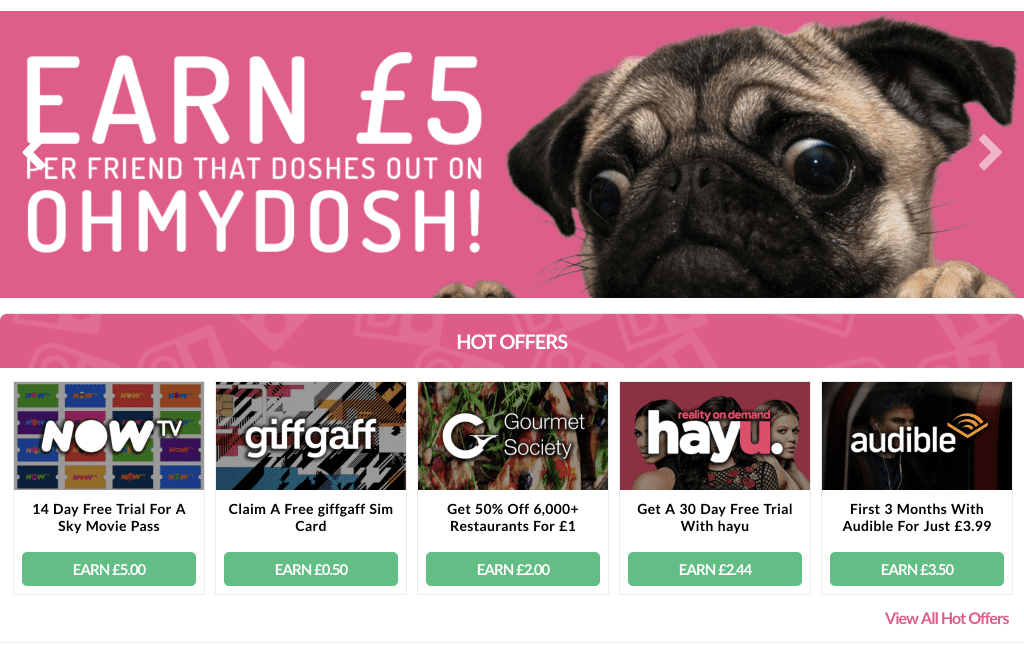 OhMyDosh offers to complete to earn cash