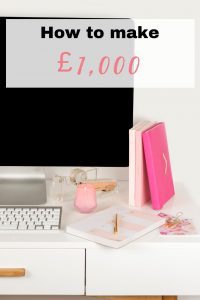 How to make £1000 - image is written over the picture of a computer.