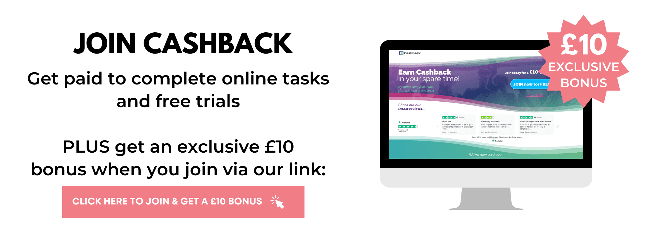 Exclusive £10 Cashback Promo